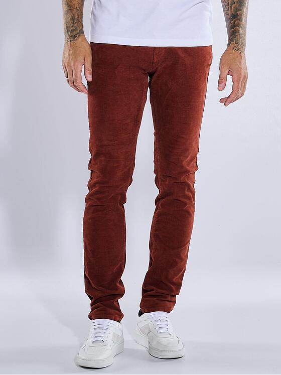 emilio adani Herren 5-Pocket-Cordhose slim fit Orange 37556