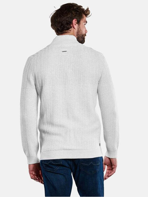 engbers Herren Strickjacke strukturiert Silbergrau 33387