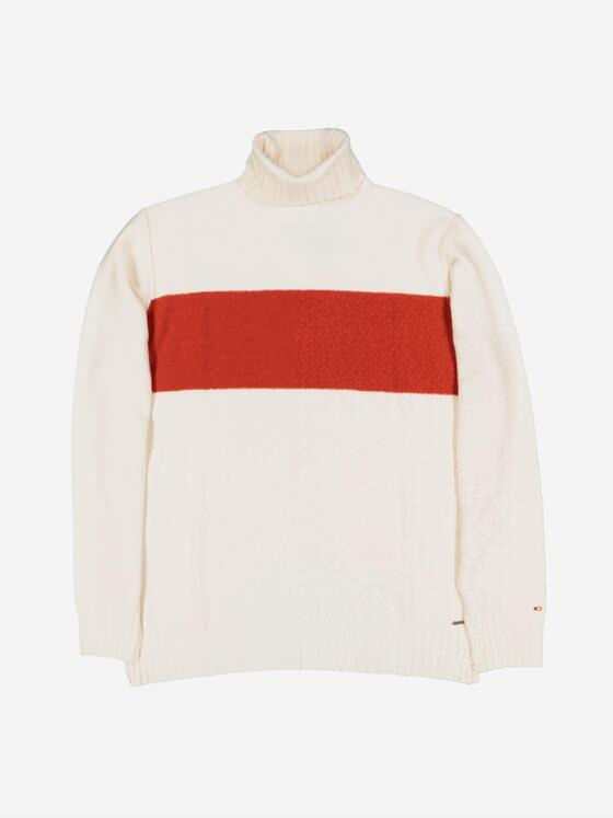 emilio adani Herren Pullover mit Rollkragen Weiß 37957