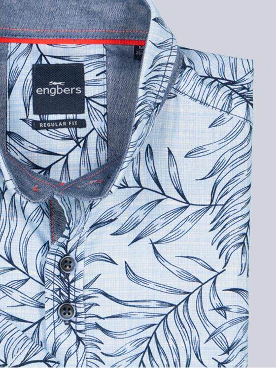 engbers Herren Kurzarm-Hemd gemustert Hellblau 38878