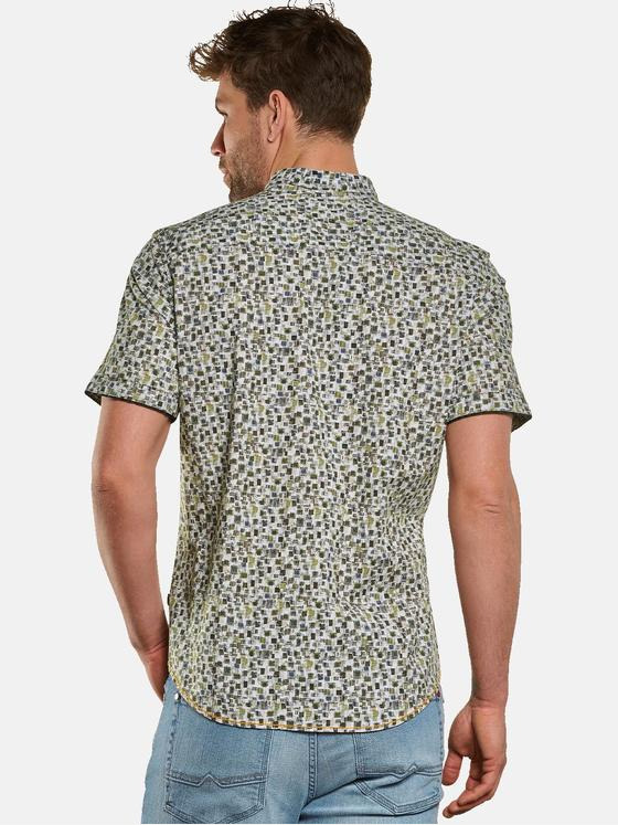 engbers Herren Kurzarm-Hemd gemustert Oliv 33096
