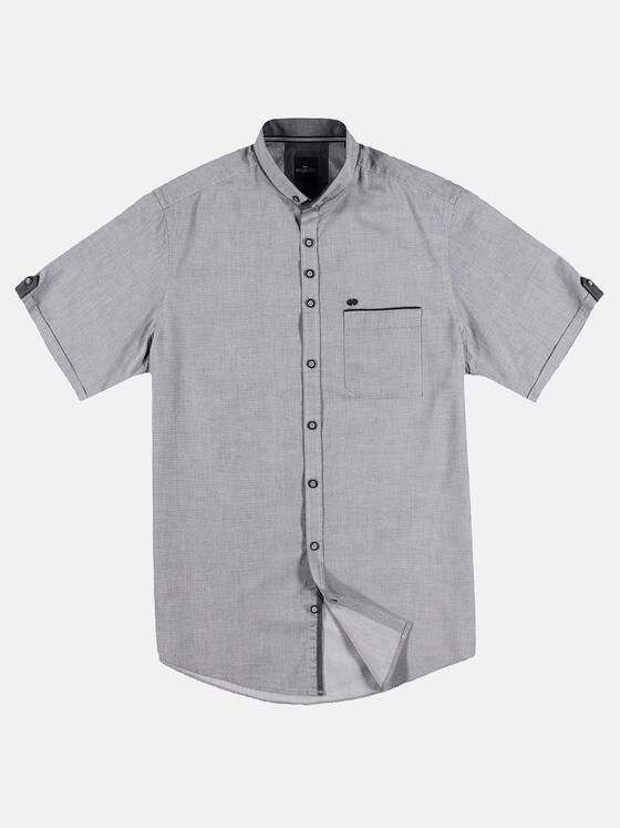 engbers Herren Unifarbenes Kurzarmhemd mit stylischen Kontrastdetails Silbergrau 29761