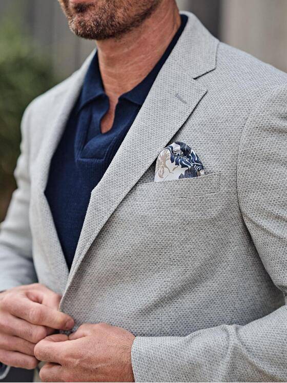 engbers Herren Freizeit-Sakko strukturiert Silbergrau 38870