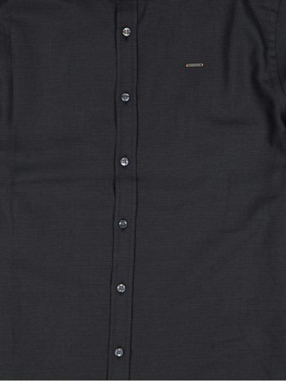 emilio adani Herren Langarm-Hemd uni Schwarz 34402