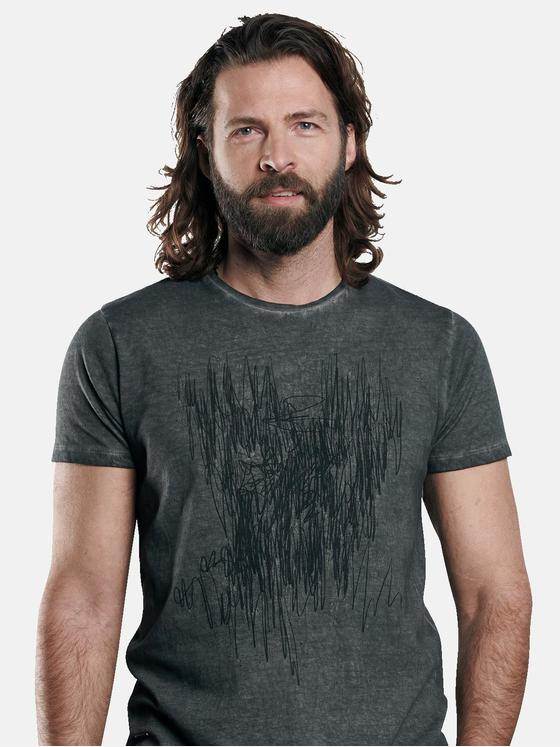emilio adani Herren gesticktes T-Shirt Grau 29251