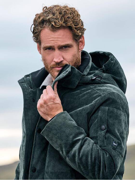 engbers Herren Cordjacke mit Funktionsdetails Dunkelgruen 39249