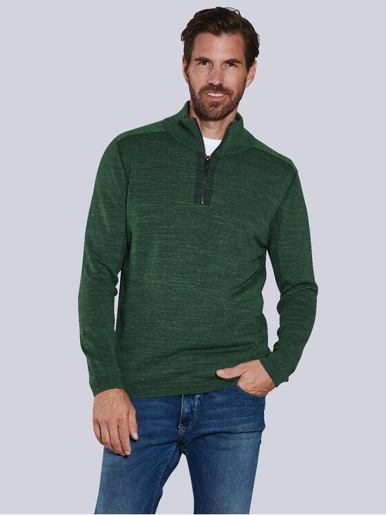 engbers Herren Pullover mit Troyerkragen Grün 35850