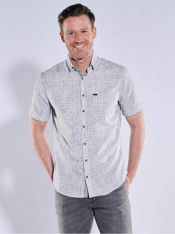 engbers Herren Kurzarm-Hemd mit Leinenanteil Anthrazit 39198