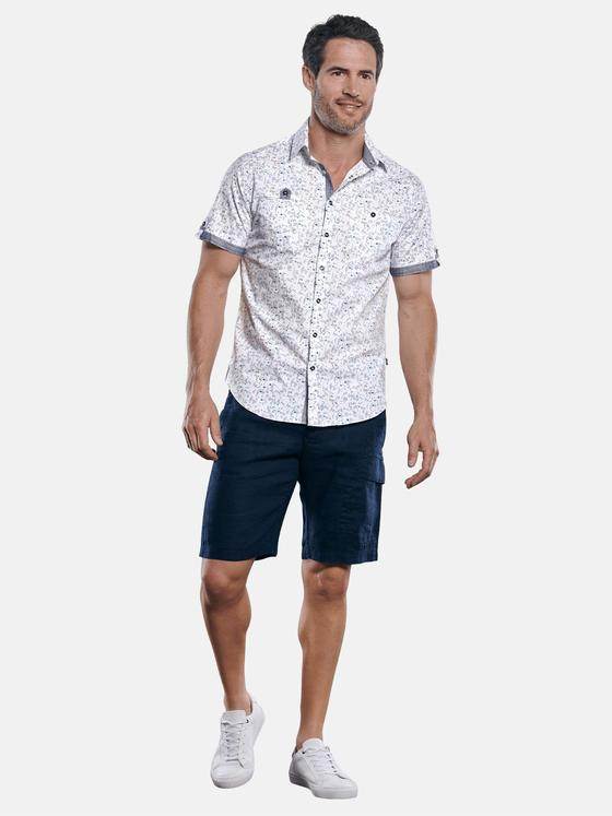 engbers Herren Dezent gemustertes Hemd Comfort-Stretch Saphirblau 29759