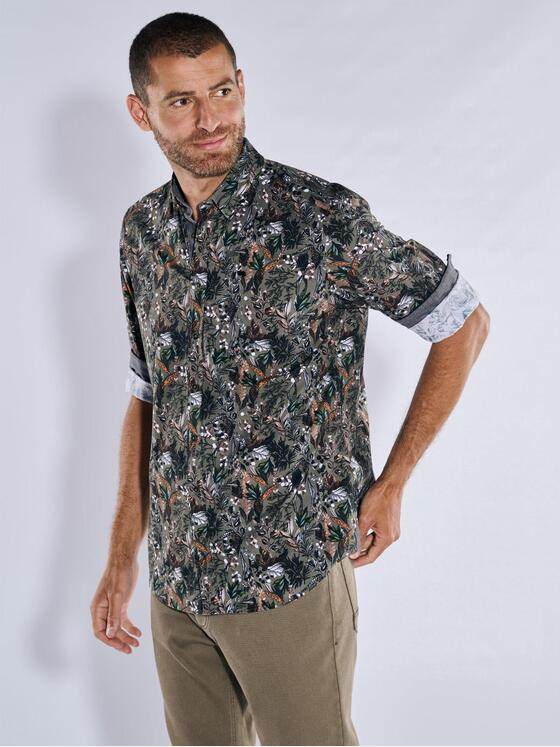 engbers Herren Langarm-Hemd gemustert Grün 37637