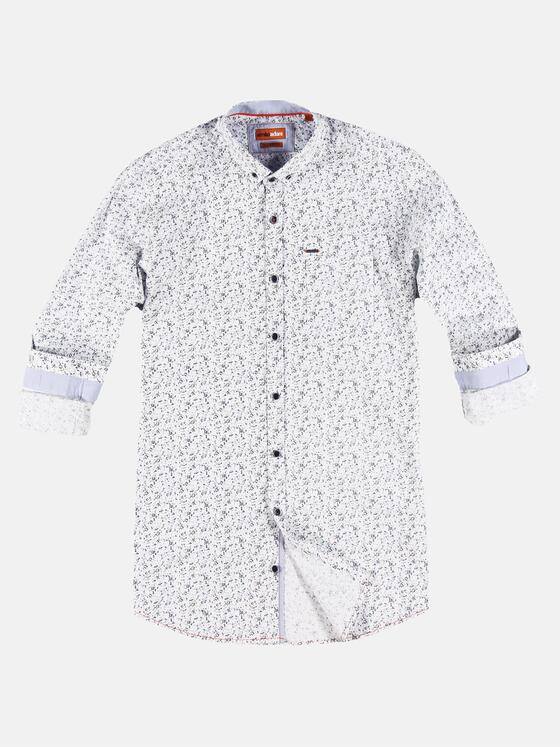 emilio adani Herren Modisches Langarmhemd mit All-Over Druckmusterung Blau 30084