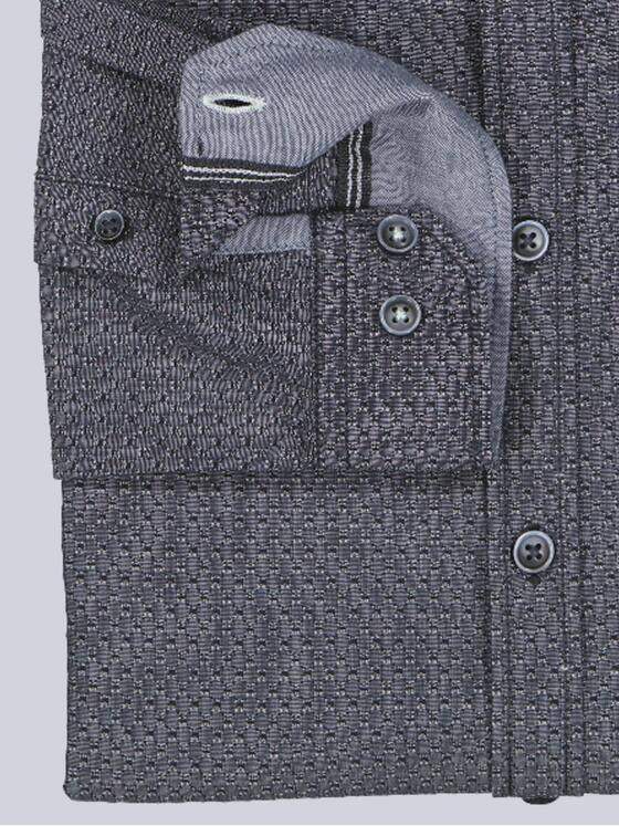 engbers Herren Langarm-Hemd strukturiert Marineblau 39435