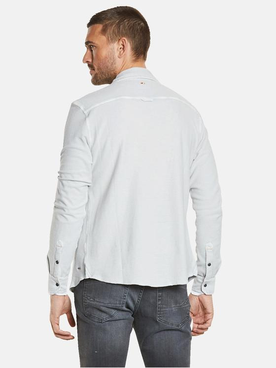 emilio adani Herren Langarm-Shirt mit Polo-Kragen Grau 34510