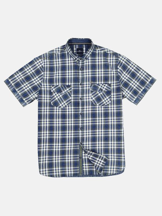 engbers Herren Kurzarm-Hemd kariert Indigoblau 33440