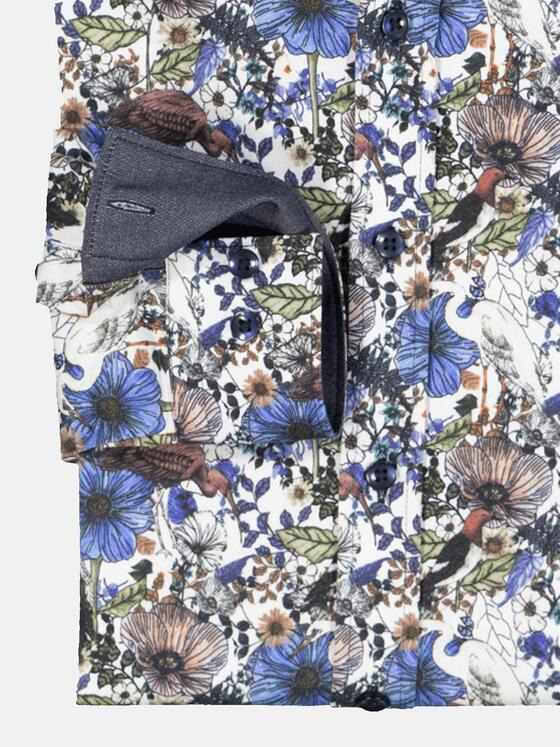 engbers Herren Langarm-Hemd gemustert Royalblau 36225