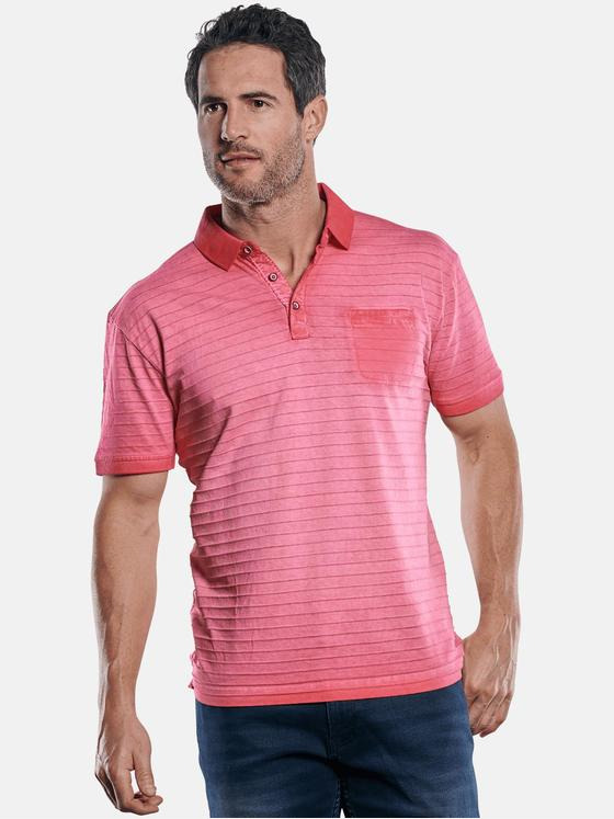 engbers Herren Poloshirt mit innovativen Strukturstreifen Lachsrot 29729