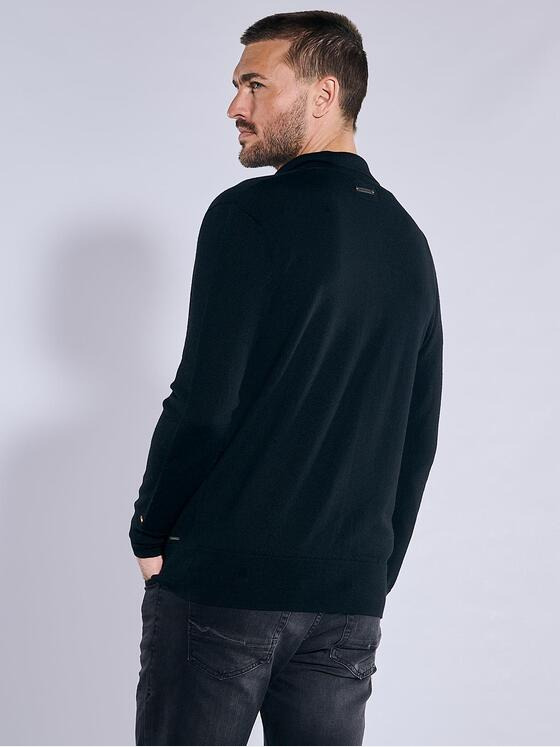 emilio adani Herren Strickjacke uni Schwarz 37399