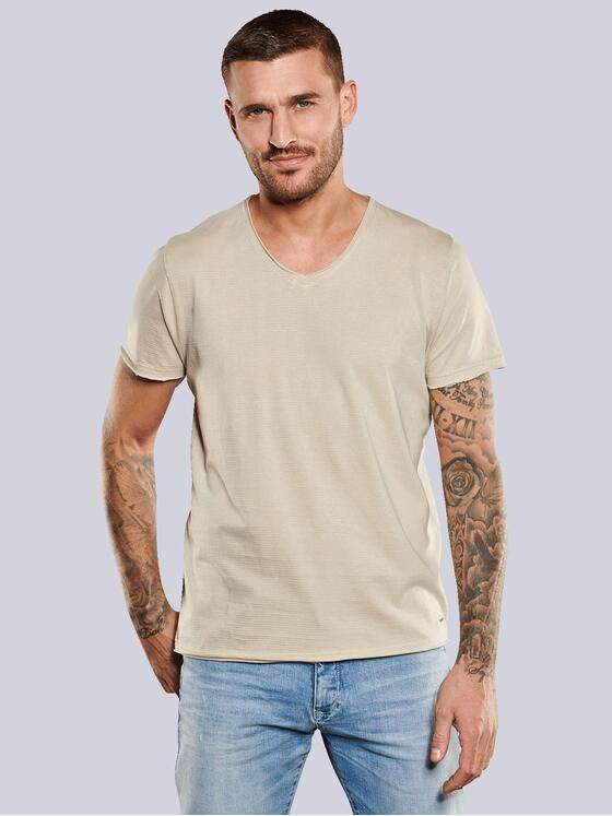 emilio adani Herren T-Shirt regular Beige 35056