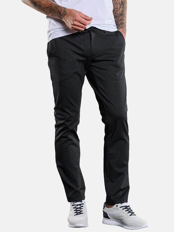 engbers Herren Chino mit Tunnelzug Granitgrau 33624