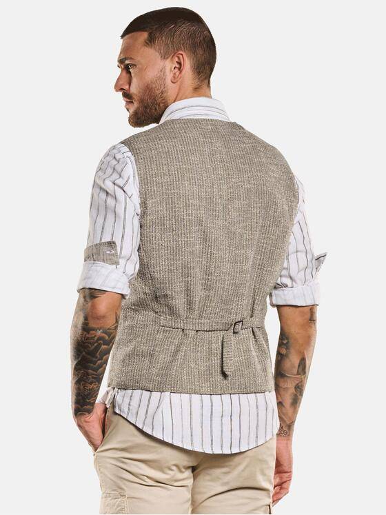 emilio adani Herren Sakko-Weste mit feiner Struktur Beige 32972