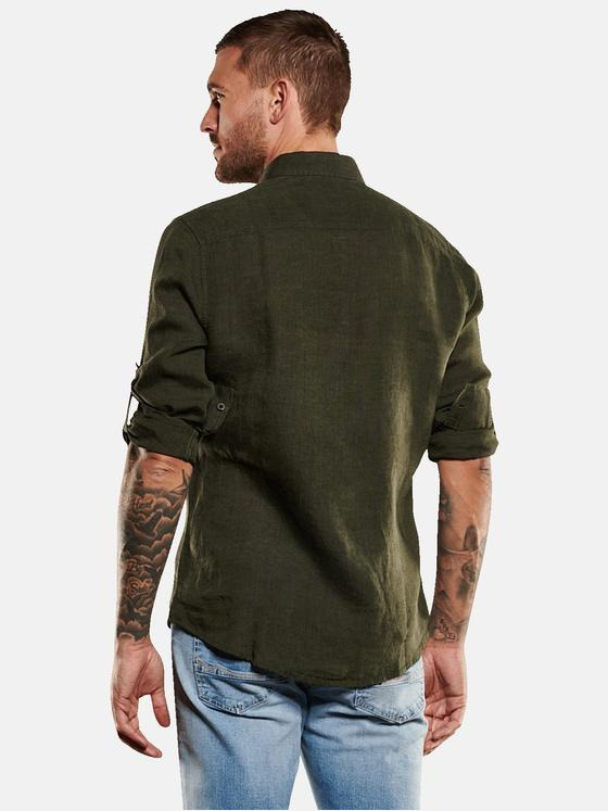 emilio adani Herren Hemd uni Grün 35149