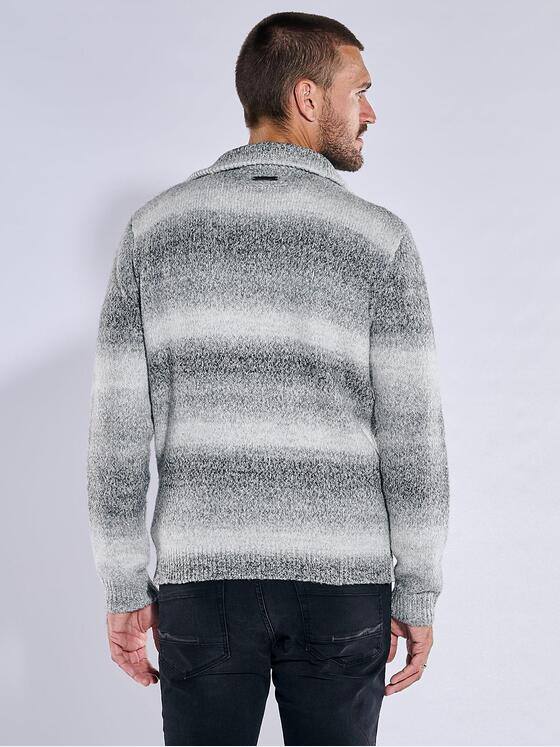 emilio adani Herren Pullover mit Troyerkragen Grau 37857