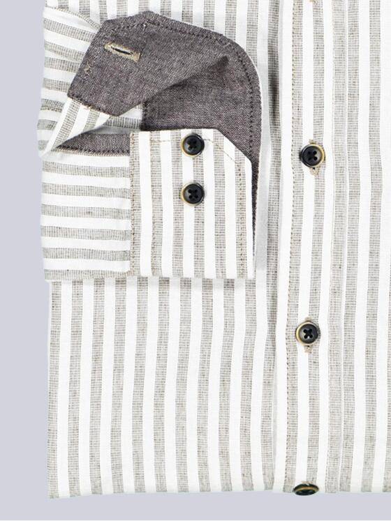 engbers Herren Langarm-Hemd gestreift Oliv 38292