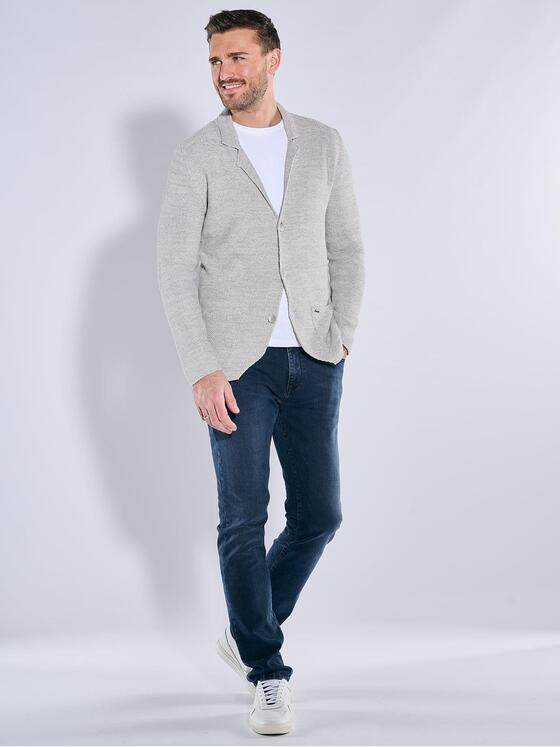 emilio adani Herren Strick-Sakko regular Grau 38791