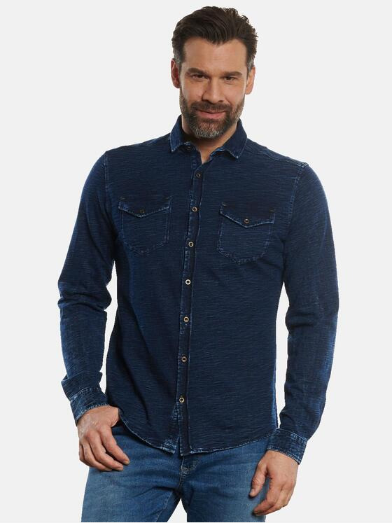 engbers Herren Hemd uni Blau 32816