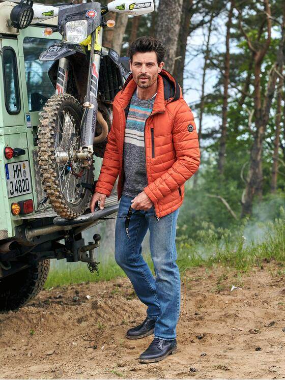 engbers Herren Steppjacke mit leichter Struktur Orange 31909