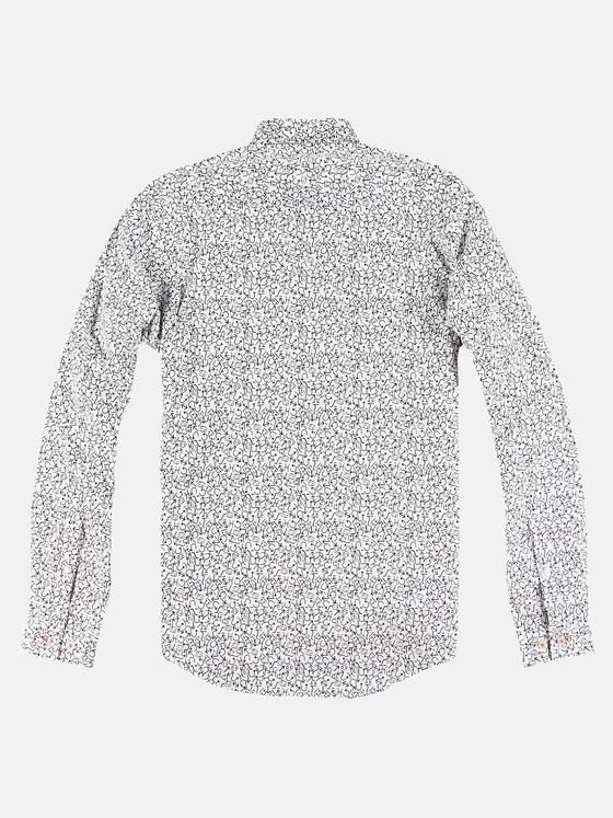 emilio adani Herren Modisches Langarmhemd mit Fancy-Allover-Print Schwarz 30010
