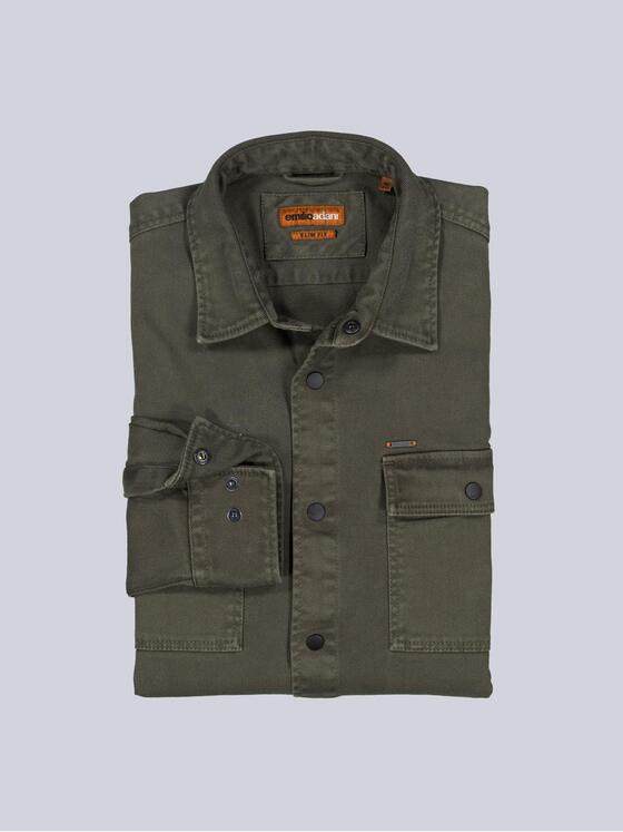 emilio adani Herren Overshirt slim fit Grün 38258