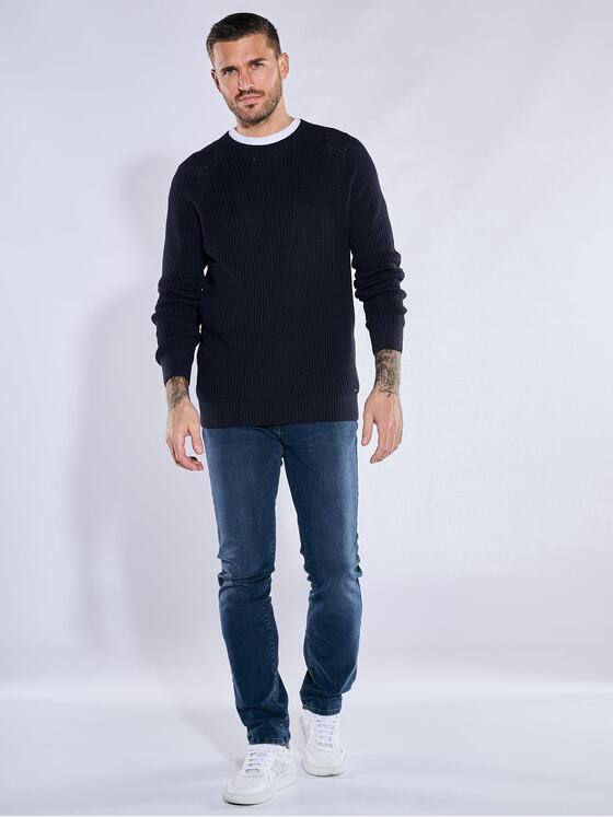 emilio adani Herren Pullover uni Blau 38207
