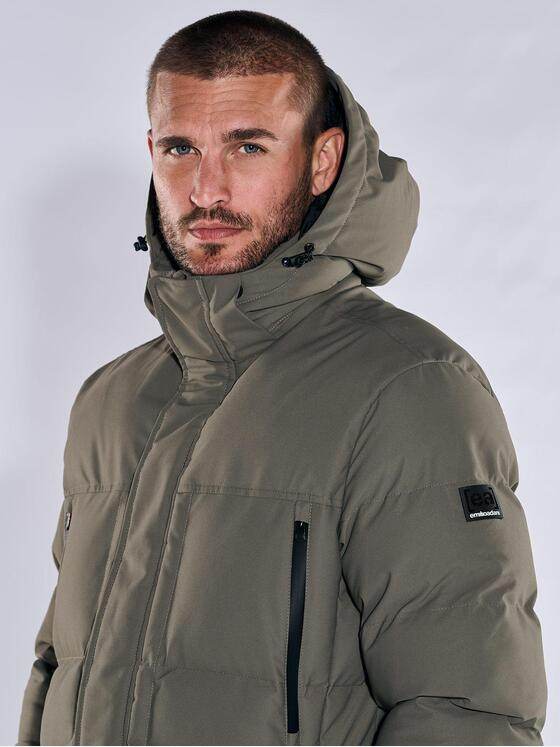 emilio adani Herren Steppjacke mit abnehmbarer Kapuze Grün 37471