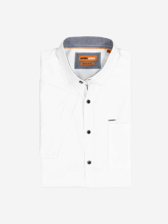 emilio adani Herren Kurzarm-Hemd uni Weiß 37141