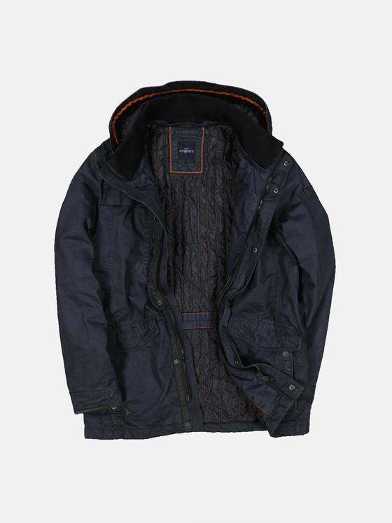 engbers Herren Baumwoll-Jacke mit abnehmbarer Kapuze Saphirblau 33564