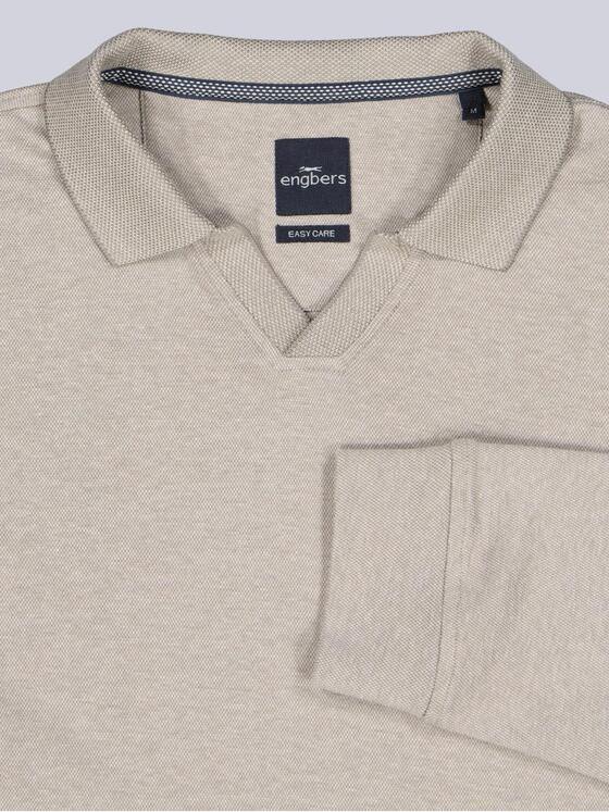 engbers Herren Polo-Shirt Langarm Braunbeige 39559