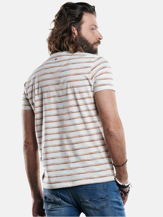 emilio adani Herren Rundhals T-Shirt mit besonderem Farbeffekt Orange 29639