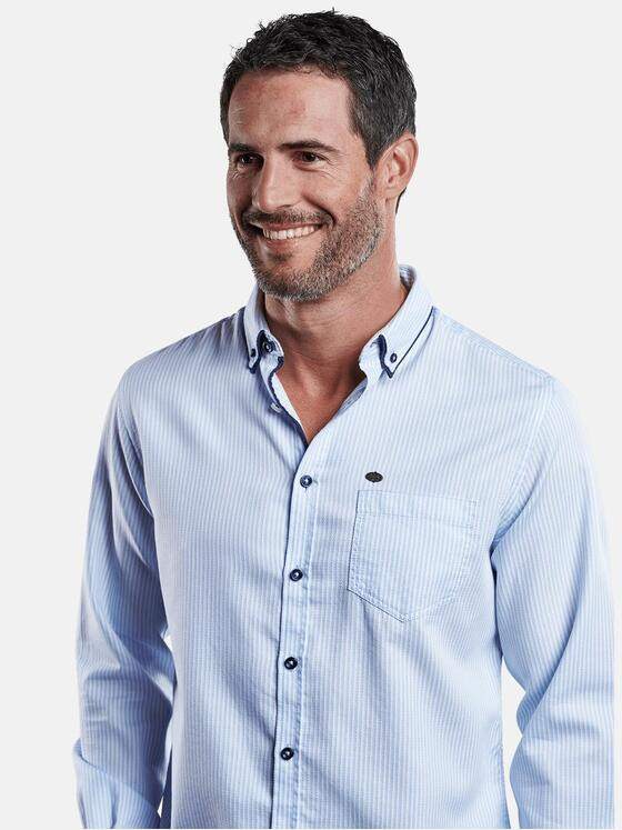 engbers Herren Edel glänzendes Langarmhemd Hellblau 28935