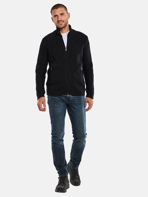 emilio adani Herren Cardigan strukturiert Blau 33814