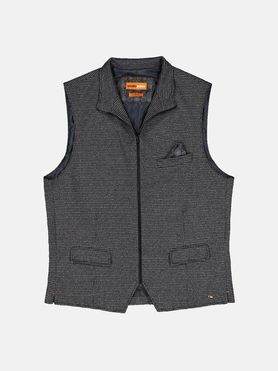emilio adani Herren Sakko-Weste mit Zipper Grau 33572