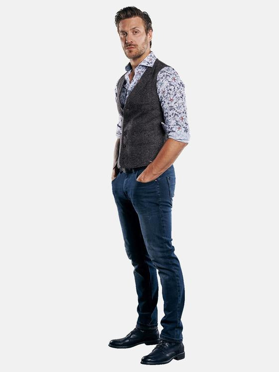 emilio adani Herren Innovativ strukturierte Sakkoweste Blau 30234