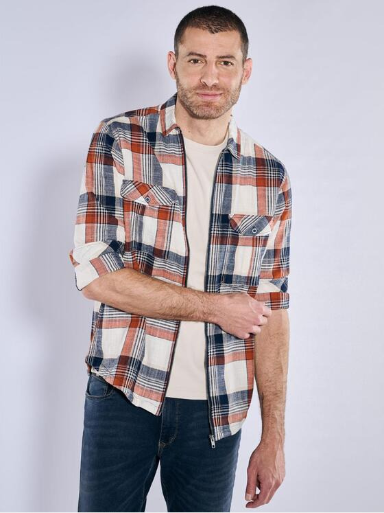 engbers Herren Overshirt kariert Orange 37167