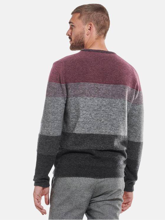 emilio adani Herren Pullover mit Blockstreifen Grau 32349