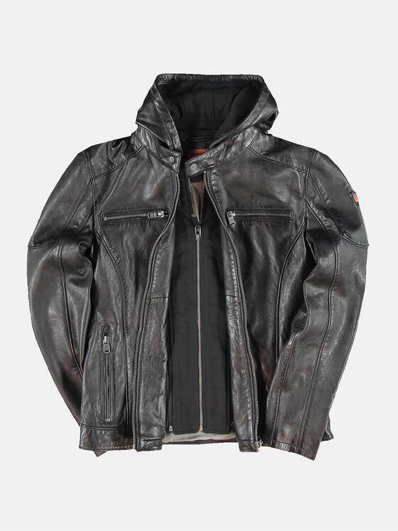 emilio adani Herren Lederjacke Schwarz 31063