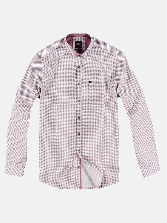 engbers Herren Langarm-Hemd gemustert Rot 31684