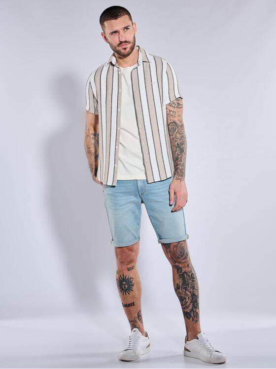 emilio adani Herren Hemd gemustert Beige 36972