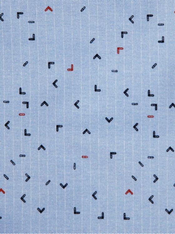 engbers Herren Popeline-Hemd mit Print Saphirblau 28937