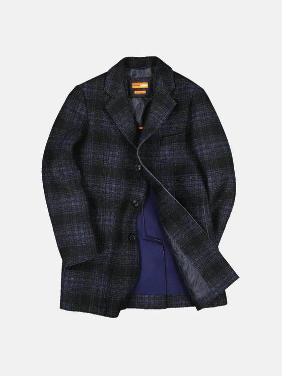 emilio adani Herren Mantel mit Glencheck-Muster Blau 32246