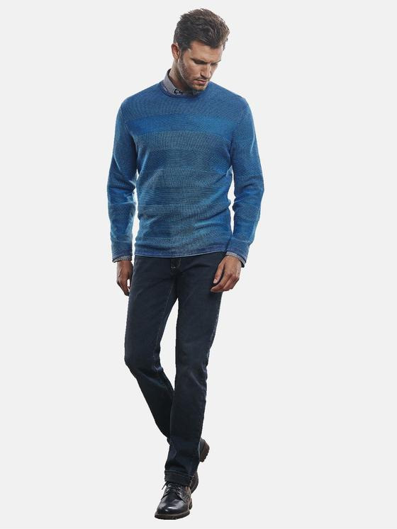 engbers Herren Pullover Rundhals Blautuerkis 30987